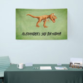 Simpele Dinosaurus Derde Verjaardagsfeestje Spandoek (Beurs)