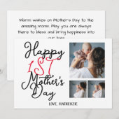 Simpele eerste Moederdag cadeau drie foto collage Feestdagenkaart (Voorkant / Achterkant)