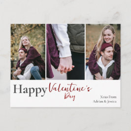 Simpele Elegante Liefde valentijnsdag stel 3 foto Feestdagenkaart