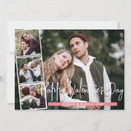 Simpele Elegante Liefde valentijnsdag stel 4 foto Feestdagenkaart