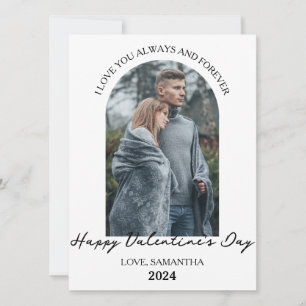 Simpele Elegante Liefde valentijnsdag stel foto Feestdagenkaart