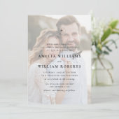 simpele elegante uitnodiging voor een fotobruiloft (Staand voorkant)