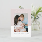 simpele en zoete geboortemededeling met bericht kaart (Staand voorkant)