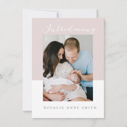 simpele en zoete geboortemededeling met bericht kaart (Voorkant)