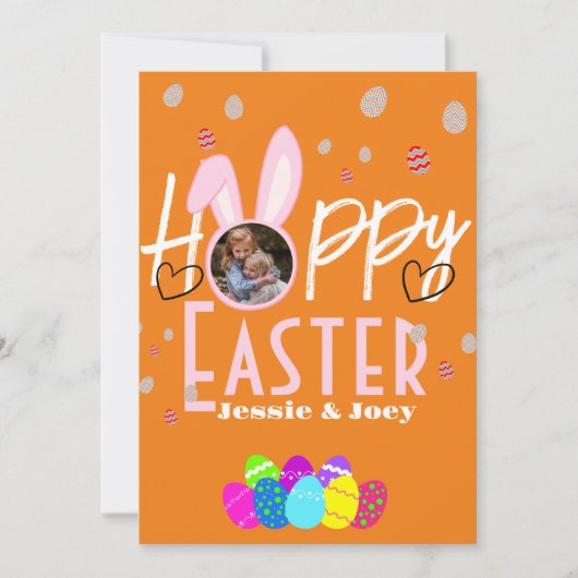 simpele esster bunny eenvoudig voor schattige kind feestdagenkaart (Voorkant)