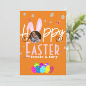 simpele esster bunny eenvoudig voor schattige kind feestdagenkaart (Staand voorkant)