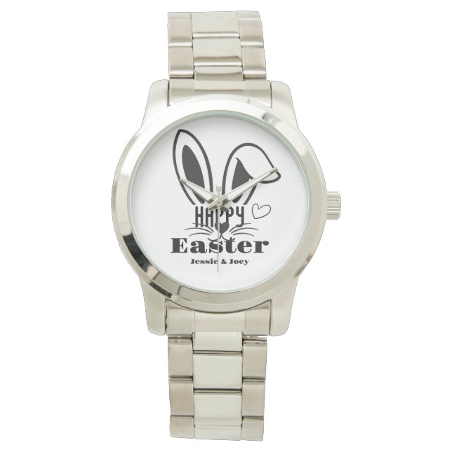 simpele esster bunny simpele leuke familie horloge (Voorkant)