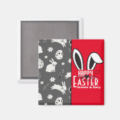 simpele esster bunny simpele schattige familie magneet (Voorkant / Achterkant)