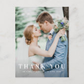 simpele foto en tekst bruiloft bedankt briefkaart (Voorkant)