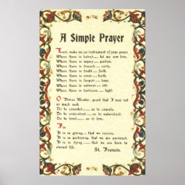 simpele gebeden=st. francis=paus francis=florentin poster