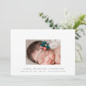 simpele gedurfde foto - baby geboorteaankondiging aankondiging (Staand voorkant)