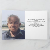 simpele Gefeliciteerd met Vaderdag, opa twee foto  Kaart (Binnen)