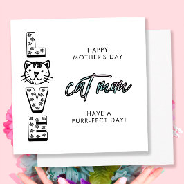 Simpele Gelukkige Moederdag Van De Kat Purrfect Kaart