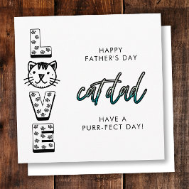Simpele Gelukkige Vaderdag Van De Kat Purrfect Kaart