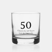 Simpele gepersonaliseerde 50ste verjaardag whisky glas (Voorkant)