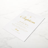 simpele gouden cross - modern baptisme - uitnodigi folie uitnodiging (Gedraaid)