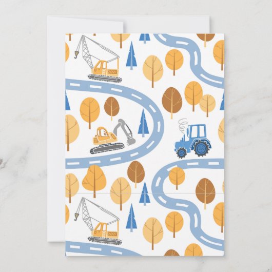 Simpele grappige bouwauto kinderen 9e verjaardag kaart (Achterkant)
