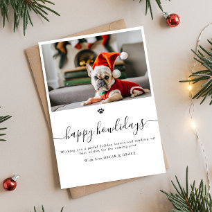 Simpele Grappige Gelukkige Howlidays Huisdier Hond Feestdagenkaart