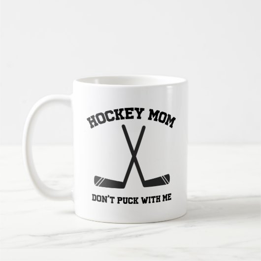 Simpele grappige Hockey mama... niet met me mee. Koffiemok (Links)