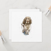 Simpele grappige schattige Springer Spaniel hond D Kaart (Voorkant / Achterkant in situ)