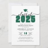Simpele Groene Afstudeerfeestje Kaart (Voorkant)