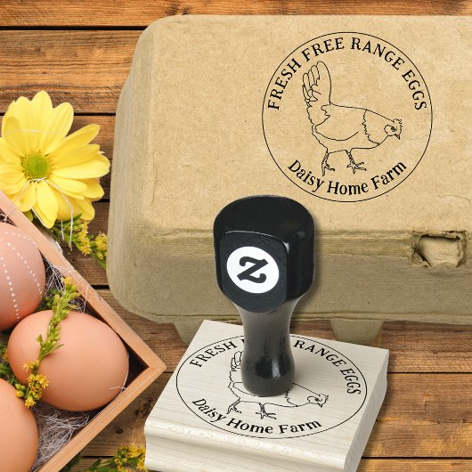 Simpele handgetekende kippeneieren rubberstempel