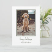 Simpele hondenfoto feestdagenkaart (Staand voorkant)