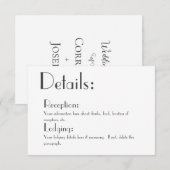 Simpele Huwelijksdetails Kaart (Voorkant / Achterkant)