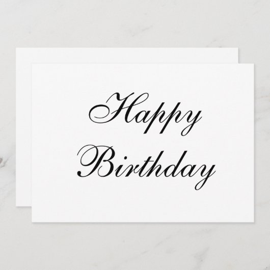 simpele kalligrafische kaart met minimale geboorte (Voorkant / Achterkant)