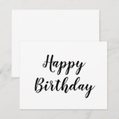 simpele kalligrafische kaart met minimale geboorte (Voorkant / Achterkant)