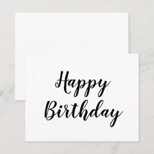 simpele kalligrafische kaart met minimale geboorte (Voorkant / Achterkant)