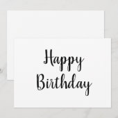 simpele kalligrafische kaart met minimale geboorte (Voorkant / Achterkant)