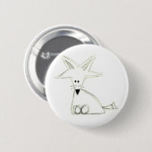simpele kindertekening van vos zwart wit grijs ronde button 5,7 cm (Voorkant /achterkant)