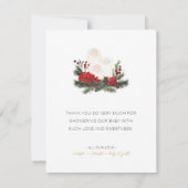 Simpele Klassieke Kerst Witte Baby Shower Bedankkaart (Achterkant)
