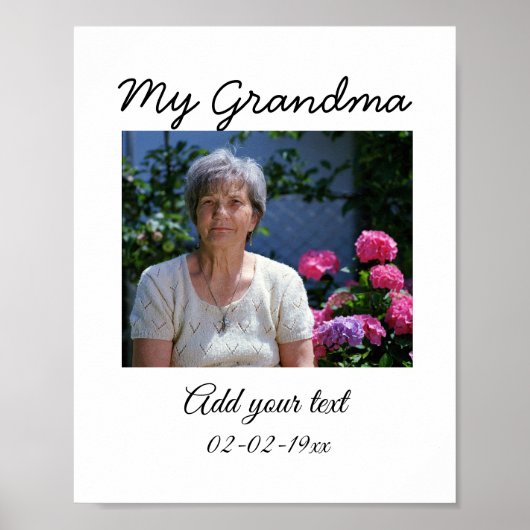 simpele , kleurrijke , minimale foto van mijn oma poster (Voorkant)