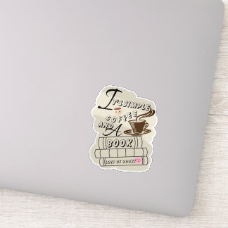 Simpele koffie en een boek sticker