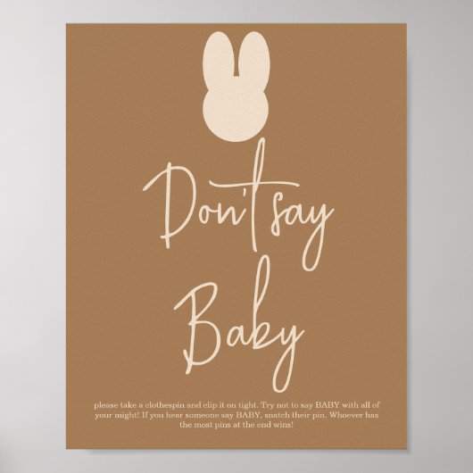 Simpele Konijn Zeg niet baby Poster (Voorkant)