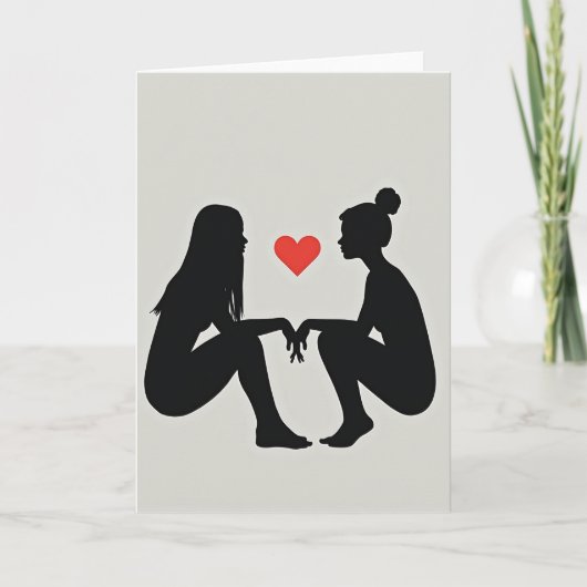 Simpele Lesbische Liefdeskaart Kaart (Voorkant)
