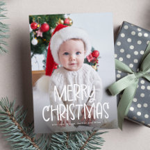 Simpele leuke vrolijk kerstfeest één foto groen