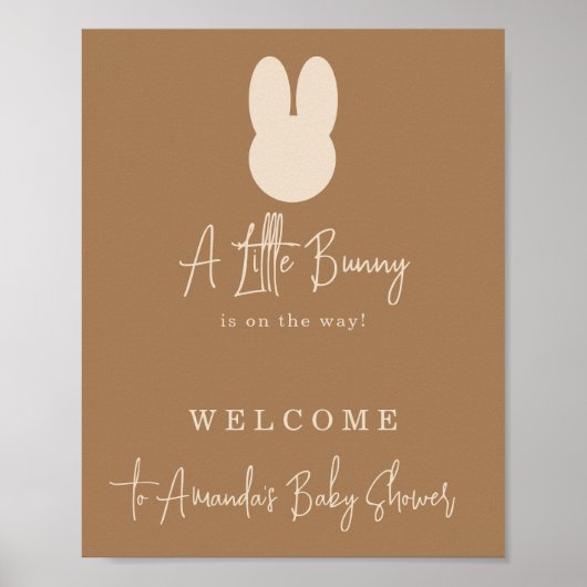 Simpele Little bunny baby shower  Poster (Voorkant)