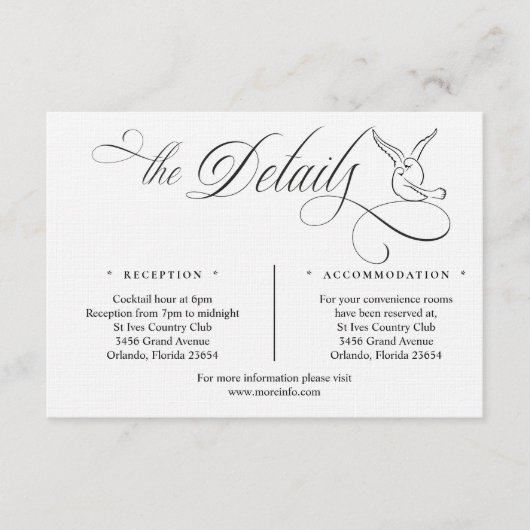 Simpele Love Birds Script Details Enclosure Kaart (Voorkant)