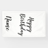 simpele minimale geboortedatum voeg jouw naam toe spandoek (Horizontaal)