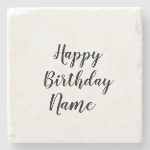 simpele minimale geboortedatum voeg jouw naam toe stenen onderzetter