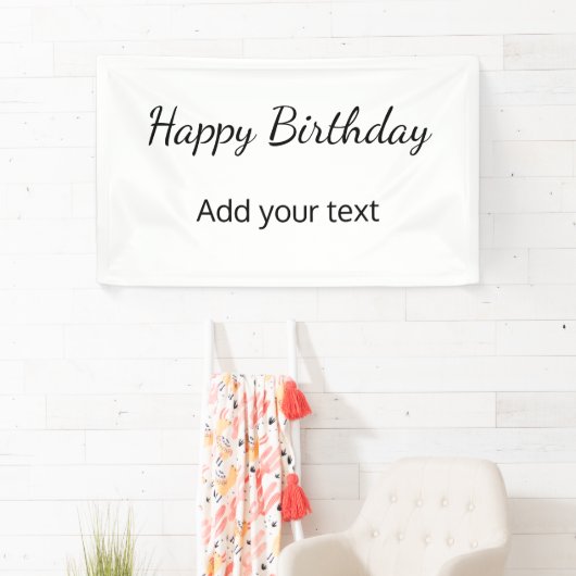 simpele minimale geboortedatum voeg jouw tekst toe spandoek (Insitu)