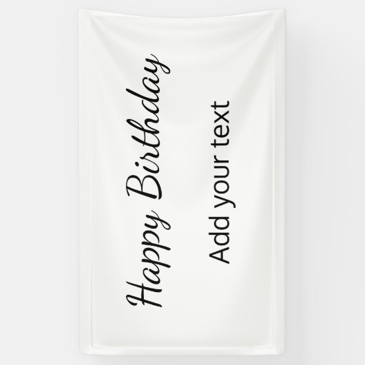 simpele minimale geboortedatum voeg jouw tekst toe spandoek (Verticaal)