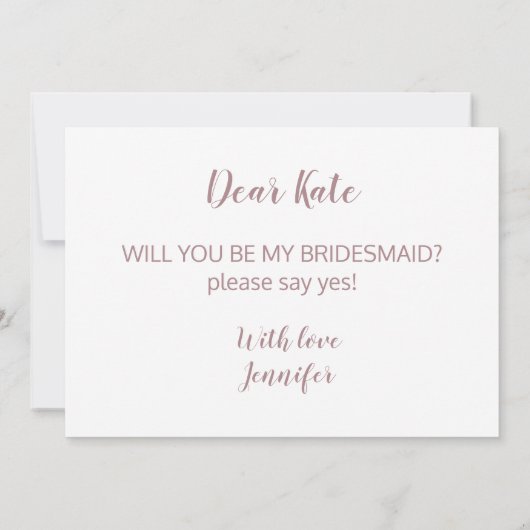 simpele, minimale roos gouden bruidsbruidvoorstelk (Achterkant)