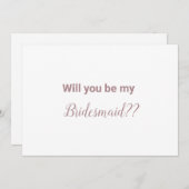 simpele, minimale roos gouden bruidsbruidvoorstelk (Voorkant / Achterkant)