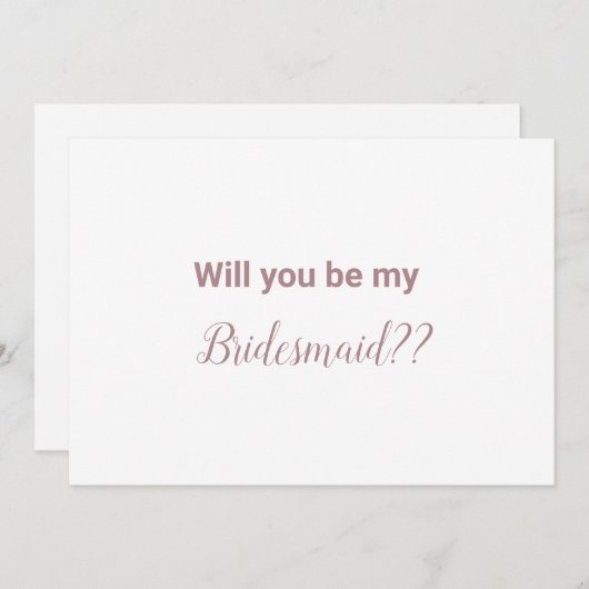 simpele, minimale roos gouden bruidsbruidvoorstelk (Voorkant / Achterkant)