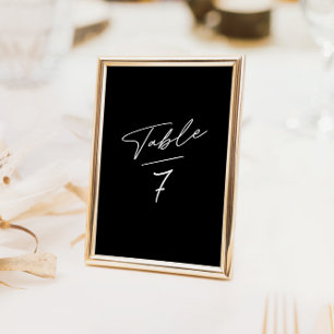 Simpele Minimalistische Calligrafie Zwarte Tafelnu Kaart