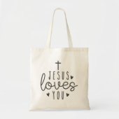 Simpele minimalistische jezus houdt van je Canvas Tote Bag (Voorkant)